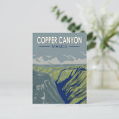 Koper Canyon Mexico Reizen Kunst Vintage Briefkaart (Staand voorkant)