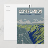 Koper Canyon Mexico Reizen Kunst Vintage Briefkaart (Voorkant / Achterkant)