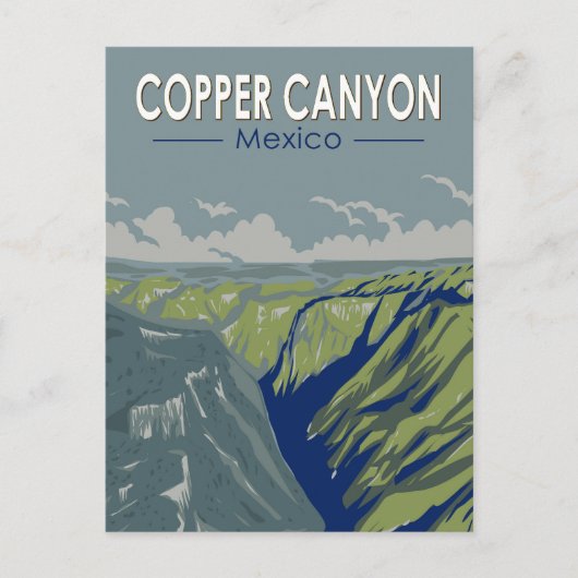 Koper Canyon Mexico Reizen Kunst Vintage Briefkaart (Voorkant)