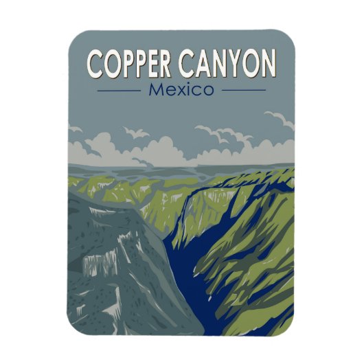 Koper Canyon Mexico Reizen Kunst Vintage Magneet (Verticaal)