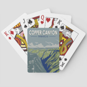 Koper Canyon Mexico Reizen Kunst Vintage Pokerkaarten