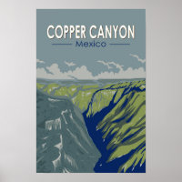 Koper Canyon Mexico Reizen Kunst Vintage