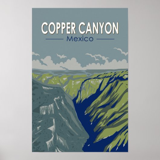 Koper Canyon Mexico Reizen Kunst Vintage Poster (Voorkant)