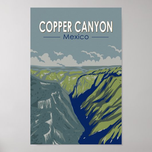 Koper Canyon Mexico Reizen Kunst Vintage Poster (Voorkant)