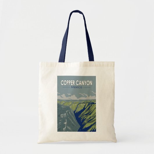 Koper Canyon Mexico Reizen Kunst Vintage Tote Bag (Voorkant)