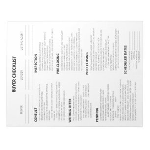KOPER CHECKLIST NOTEPAD VOOR REALTOR NOTITIEBLOK