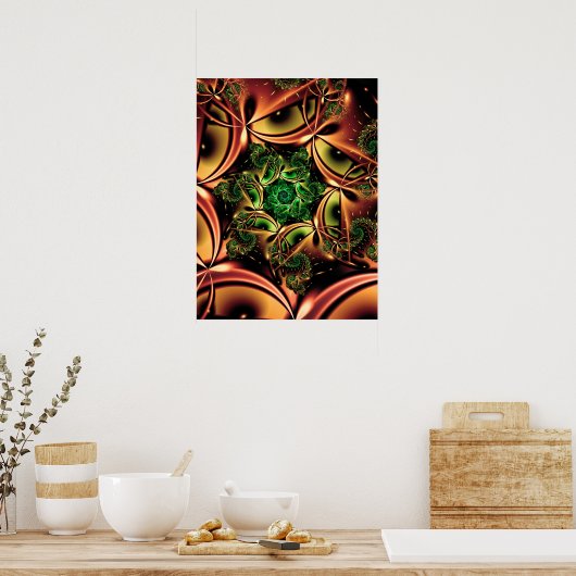 Koper Coiling Fractal Poster (Keuken)