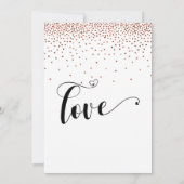 Koper Confetti en kalligrafie met harten Save The Date (Achterkant)