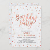 Koper Confetti & Marble Adult 50e verjaardag Kaart (Voorkant / Achterkant)