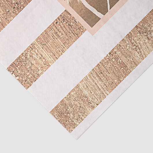 Koper & Crème Tropische palmbomen Moderne schitter Tissuepapier (Detail)