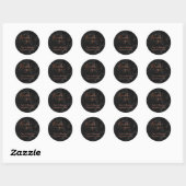 Koper dank u script over zwart marmer ronde sticker (Vel)