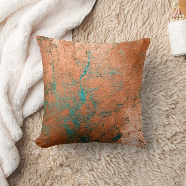 Koper distressed patina kussen (Deken)