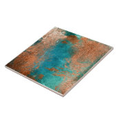 Koper distressed patina tegeltje (Zijkant)