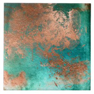 Koper distressed patina tegeltje