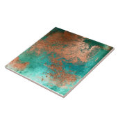 Koper distressed patina tegeltje (Zijkant)