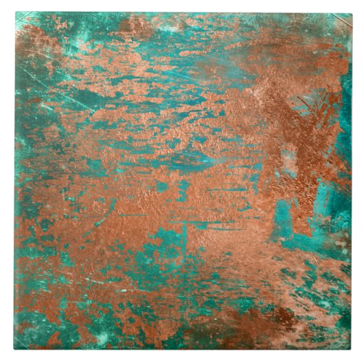 Koper distressed patina tegeltje (Voorkant)