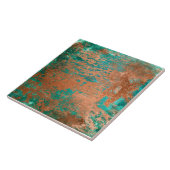 Koper distressed patina tegeltje (Zijkant)