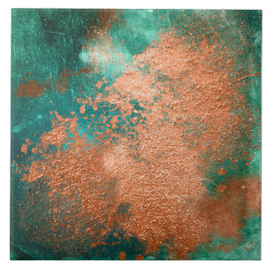 Koper distressed patina tegeltje