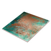 Koper distressed patina tegeltje (Zijkant)