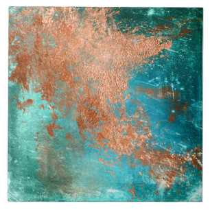 Koper distressed patina tegeltje