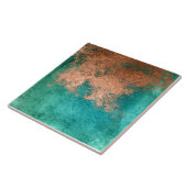 Koper distressed patina tegeltje (Zijkant)