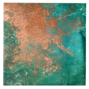 Koper distressed patina tegeltje