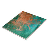 Koper distressed patina tegeltje (Zijkant)