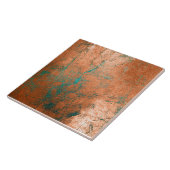 Koper distressed patina tegeltje (Zijkant)