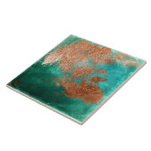 Koper distressed patina tegeltje (Zijkant)