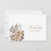 Koper, donkerblauwe Boho bloemen Orthodoxe begrafe Bedankkaart (Voorkant)