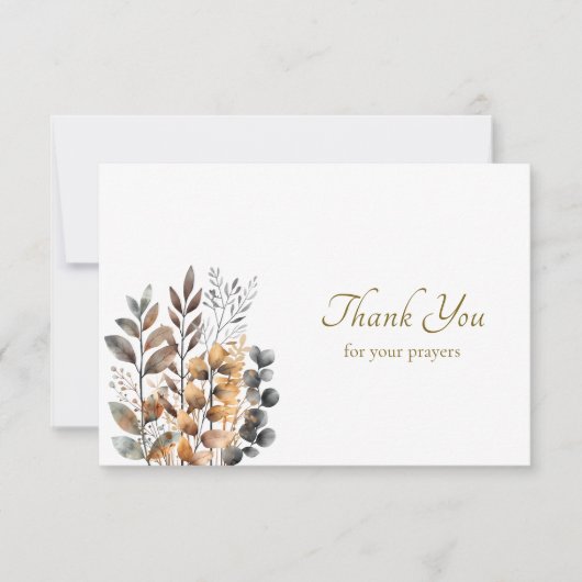 Koper, donkerblauwe Boho bloemen Orthodoxe begrafe Bedankkaart (Voorkant)