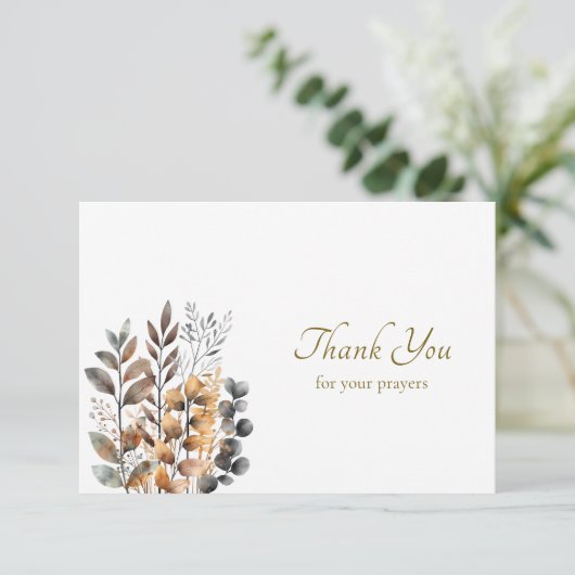 Koper, donkerblauwe Boho bloemen Orthodoxe begrafe Bedankkaart (Staand voorkant)