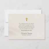 Koper, donkerblauwe Boho bloemen Orthodoxe begrafe Bedankkaart (Achterkant)