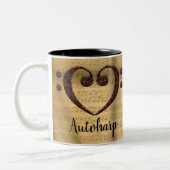 Koper dubbele bass Clef Heart Autoharp Tweekleurige Koffiemok (Links)