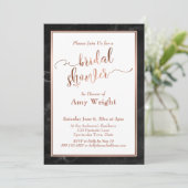 Koper Elegant Script-Vrijgezellenfeest, zwart marm Kaart (Staand voorkant)