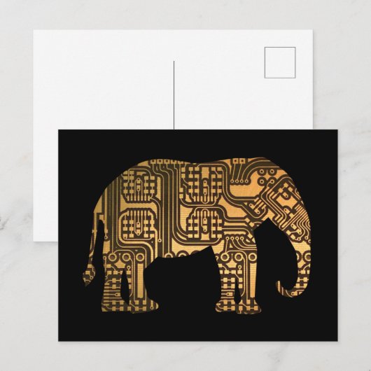 Koper Elephant Circuit Briefkaart (Voorkant / Achterkant)