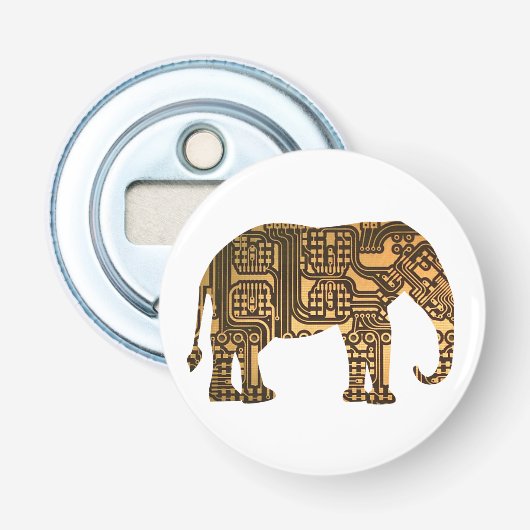 Koper Elephant Circuit Button Flesopener (Voorkant)