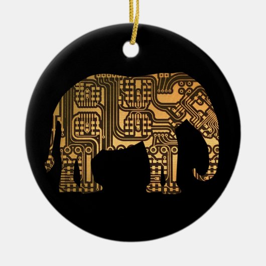 Koper Elephant Circuit Keramisch Ornament (Voorkant)