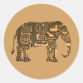 Koper Elephant Circuit Ronde Sticker (Voorkant)