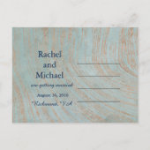 Koper en Blauw Marmer Sla de datum op Aankondigingskaart (Achterkant)