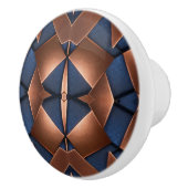 Koper en blauw patroon keramische knop (Rechts)