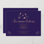 Koper- en blauwe bloemtrouwerij informatiekaartje (Voorkant / Achterkant)