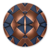 Koper en Blauwe Patroon Keramische Knop (Voorkant)