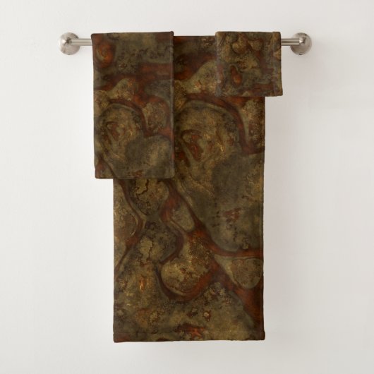 Koper en Bronzen Steen Abstract Bad Handdoek (Insitu)