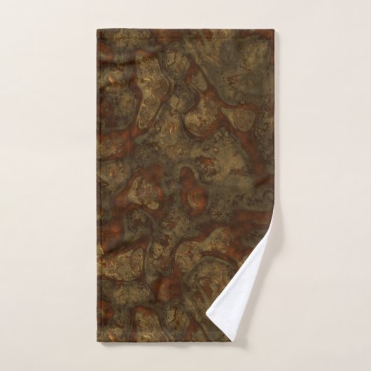 Koper en Bronzen Steen Abstract Bad Handdoek (Handdoek)