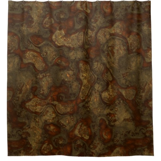 Koper en Bronzen Steen Abstract Douchegordijn (Voorkant)