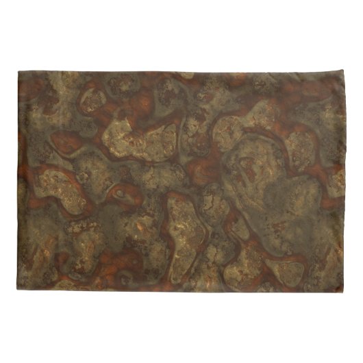 Koper en Bronzen Steen Abstract Kussensloop (Achterkant)