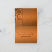 Koper en Bruine Damast Bedankkaart (Binnen)