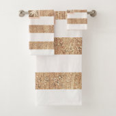 Koper- en crèmepalmbomen met handpalmen bad handdoek (Insitu)