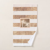 Koper- en crèmepalmbomen met handpalmen bad handdoek (Handdoek)